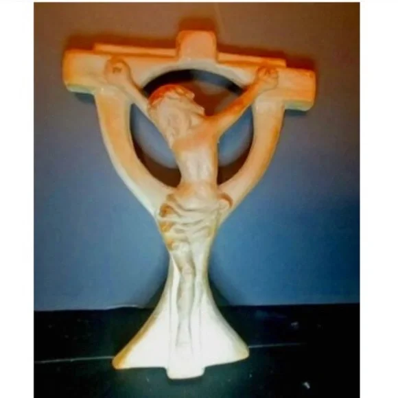 Jesus Icon Crucifix Cast Stone Ray Boswell Wall Hung Chalice Host Unique… - Picture 1 of 4